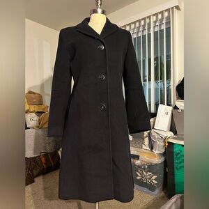 Elegant Black Women's BlazerDress Coat cashmere